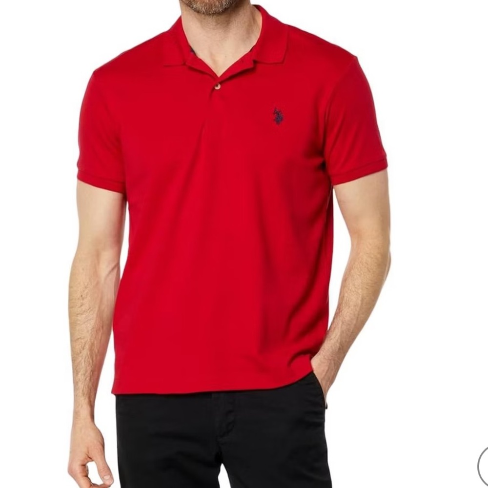 🆕U.S. Polo Assn. Men's Vibrant Red Polo Shirt (NWT)